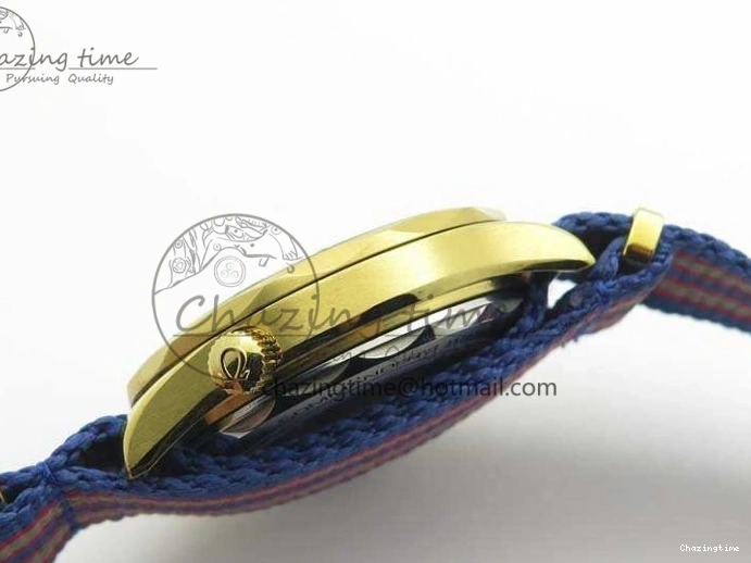 0417 Modern Seamaster 300M 007 YG URF 1:1 Best Edition White Dial Ceramic Bezel On Nylon Strap A 8115